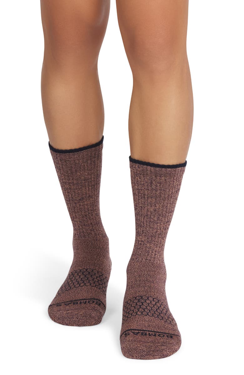Bombas Merino Wool Blend Crew Socks, Alternate, color, Bright Cantaloupe
