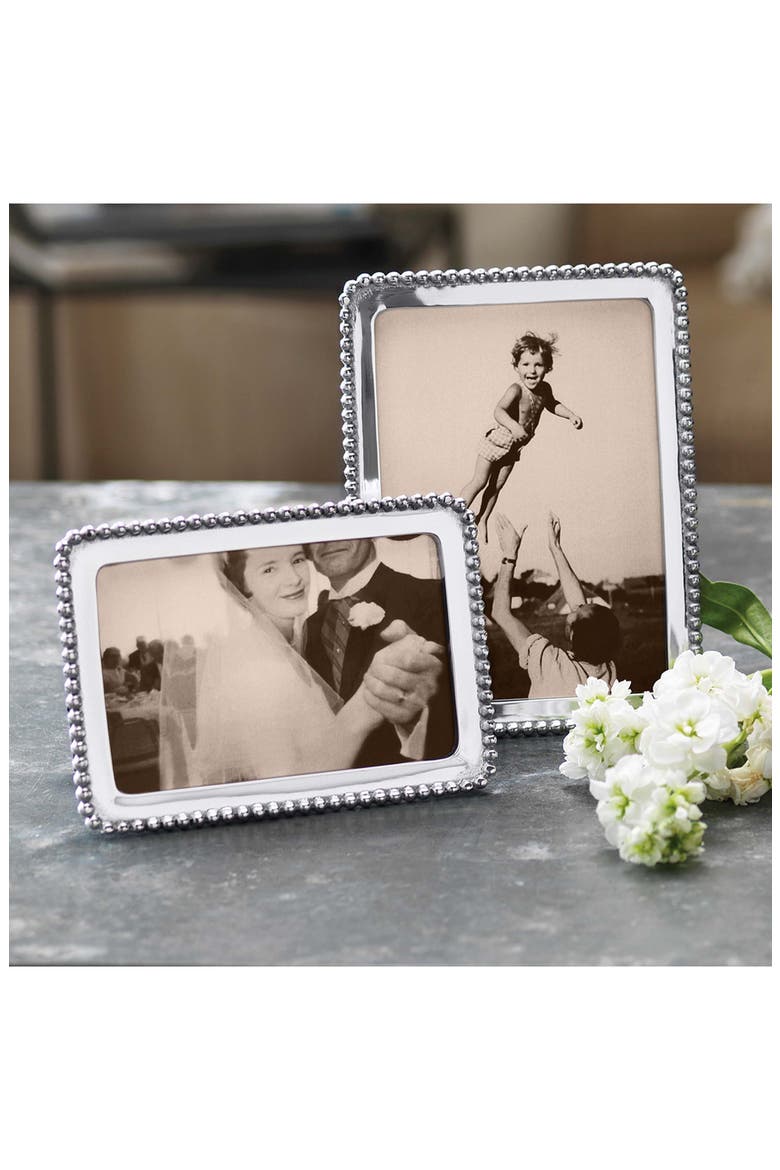 Pearled Trim Picture Frame, Alternate, color, SILVER