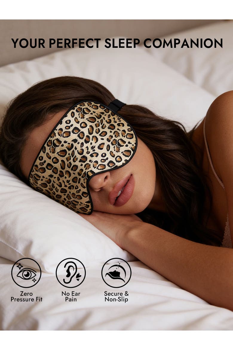Leopard Silk Scarf & Eye Mask Gift Set, Alternate, color, Leopard