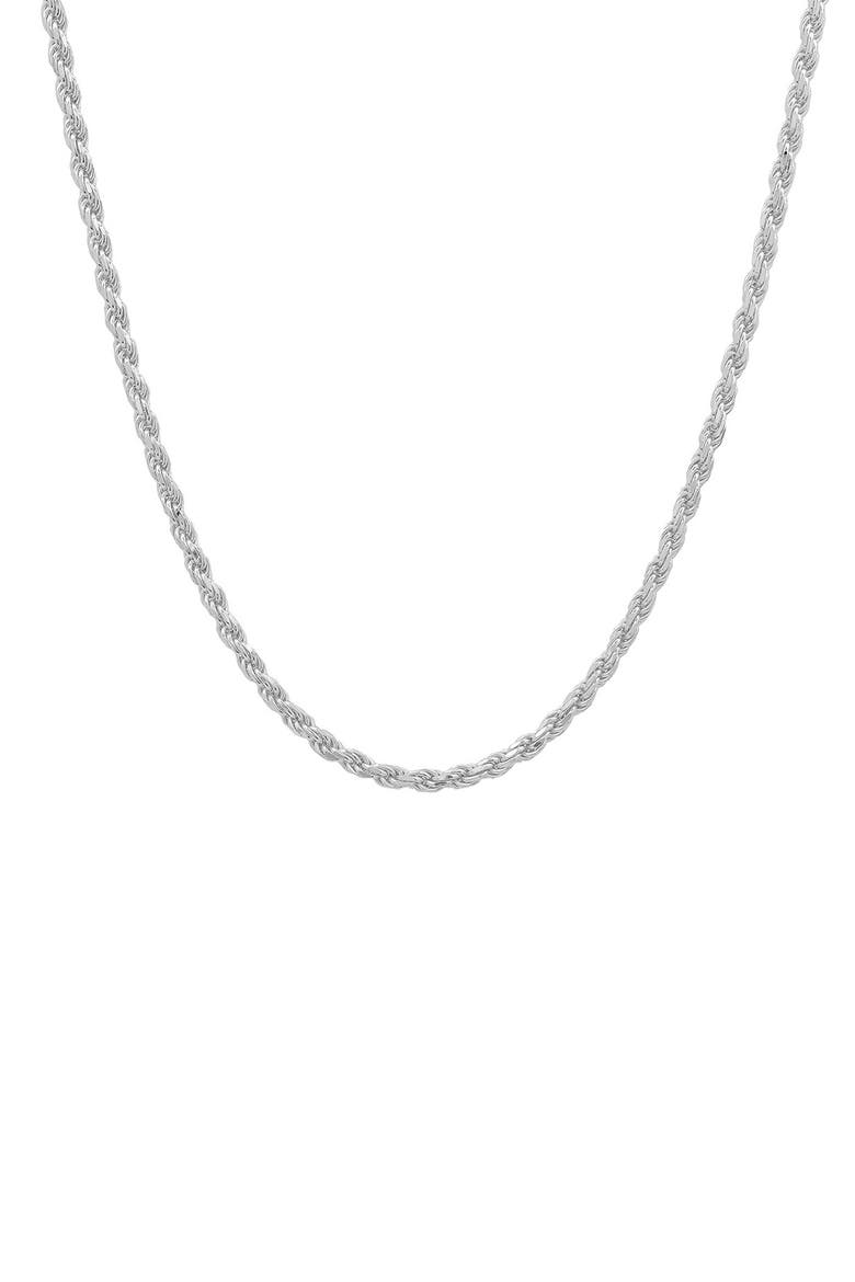Italian Rope Chain Necklace, Main, color, SILVER