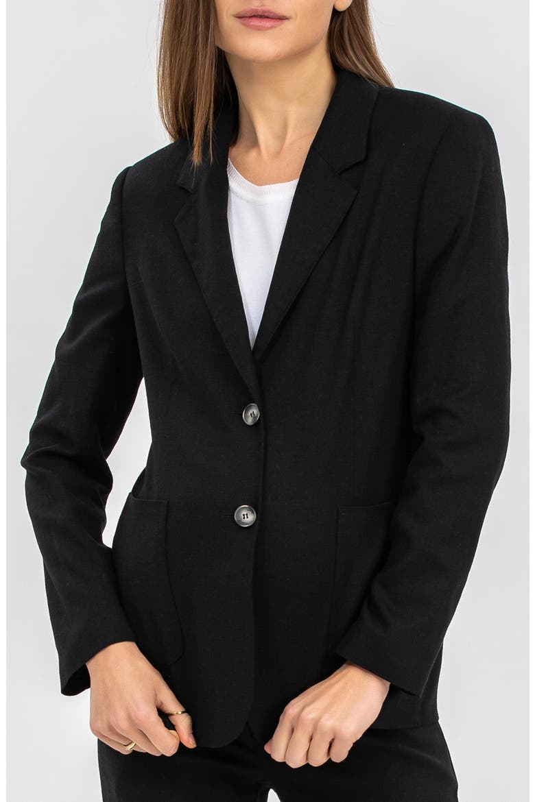 Eliana Two-Button Maternity Blazer, Main, color, BLACK