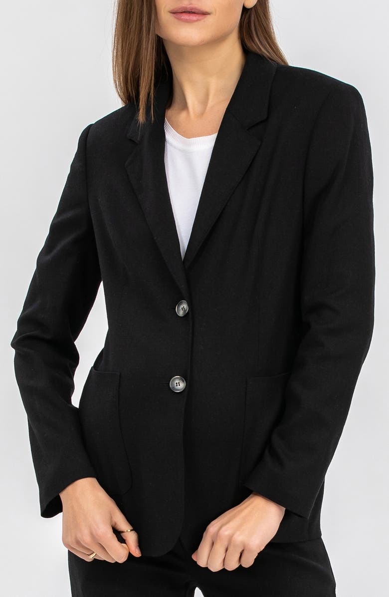 PIETRO BRUNELLI MATERNITY Eliana Two-Button Maternity Blazer, Main, color, Black