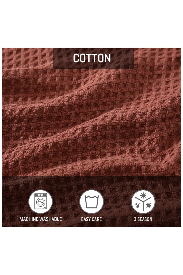 Premium Cotton Waffle Throw Blanket, Alternate, color, BURNT ORANGE