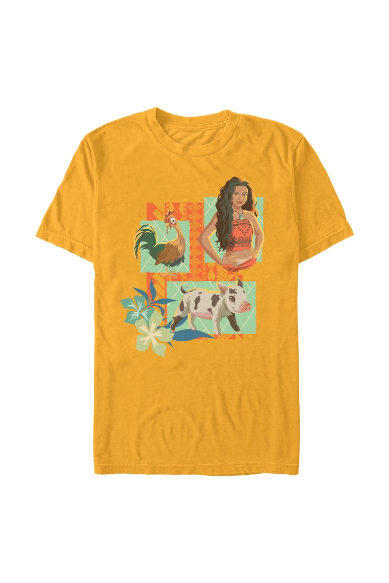 Men's Moana Pua Heihei and Friend Portraits  Graphic T-Shirt, Main, color, Gold