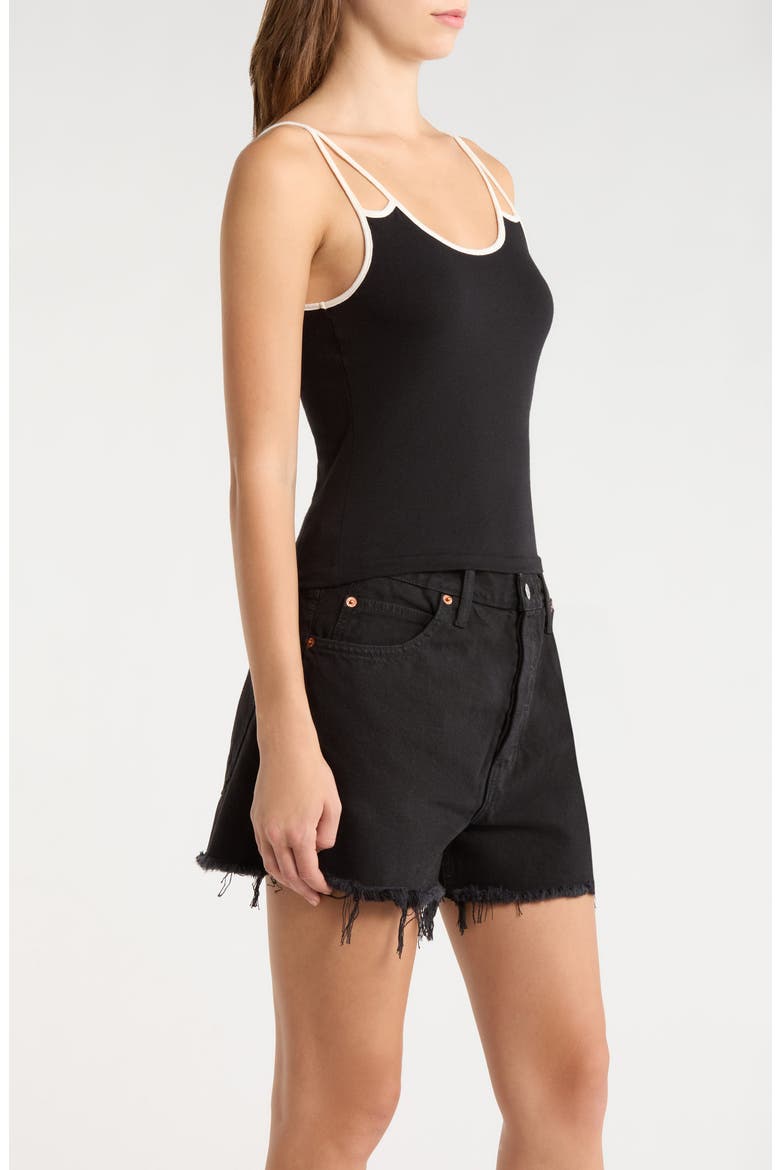 Gemini Reversible Spaghetti Strap Tank, Alternate, color, BLACKWVWHITE