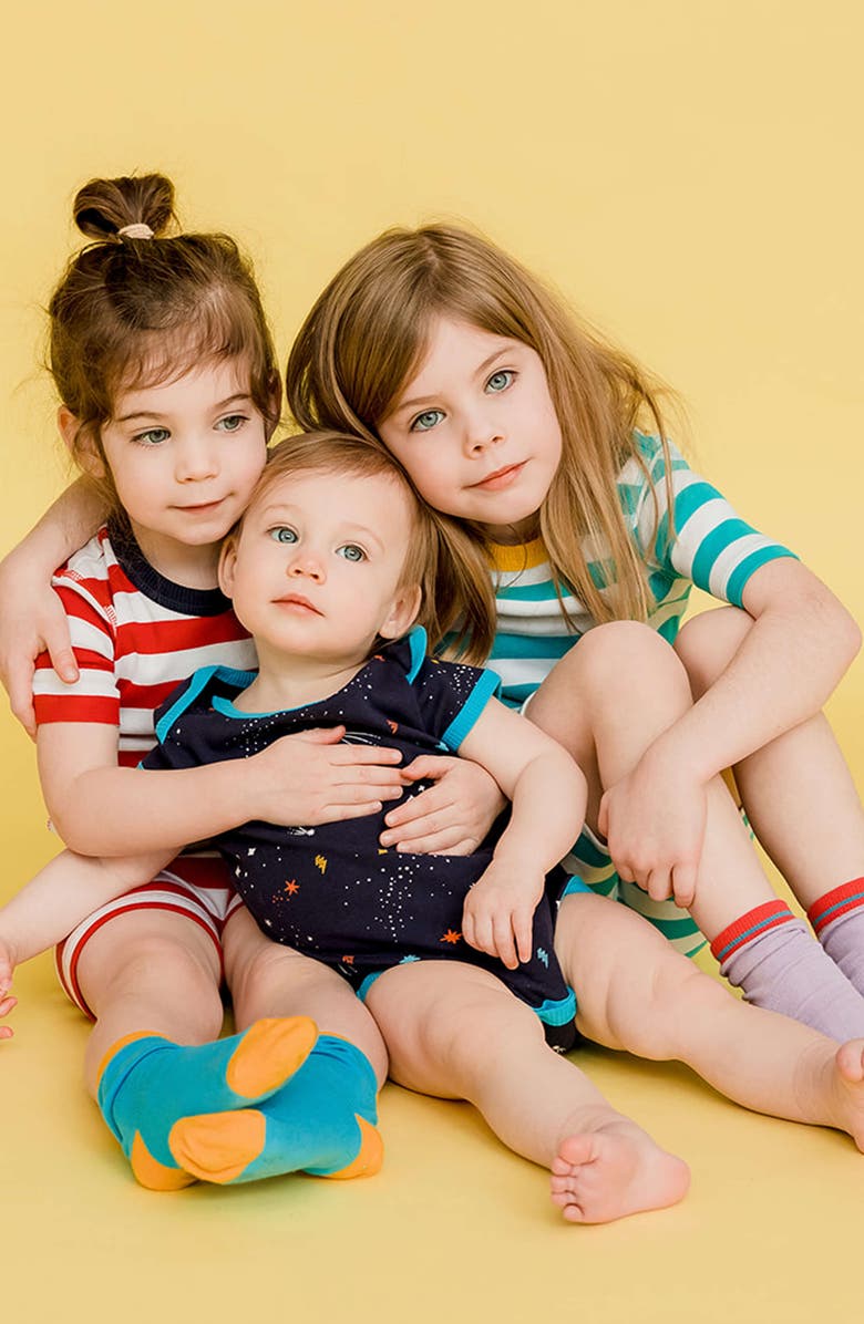 Mightly Organic Cotton Short Sleeve Bodysuit, Alternate, color, Galaxy