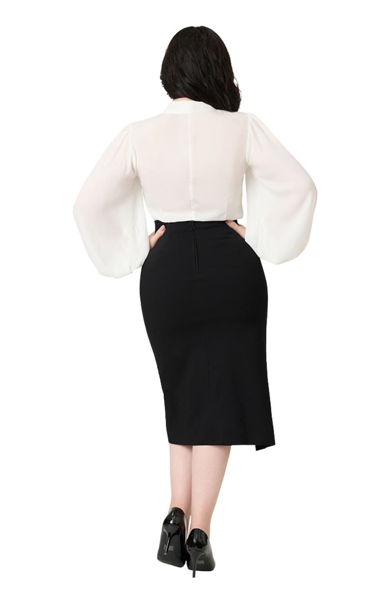 Unique Vintage Asymmetrical Pencil Skirt, Alternate, color, Black