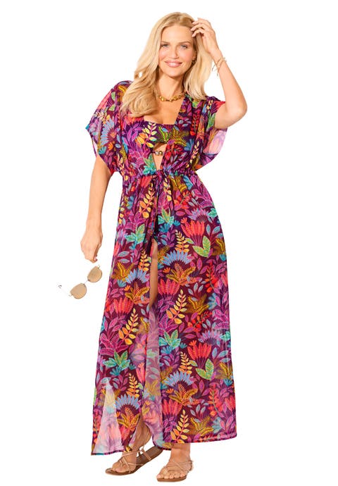 Open Front Tie-Waist Maxi Cover Up