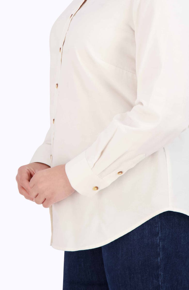 Foxcroft Haven Cotton Corduroy Button-Up Shirt, Alternate, color, Ivory