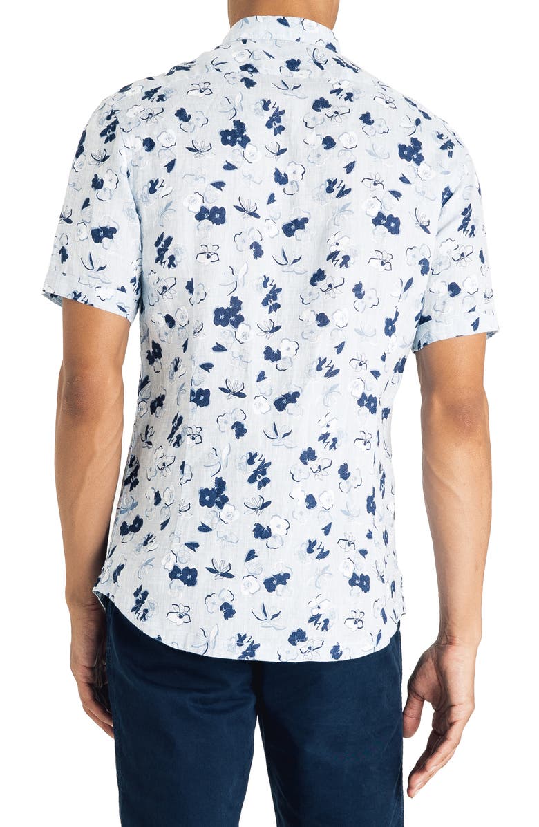 Good Man Brand Slim Fit Hibiscus Floral Print Shirt, Alternate, color, 