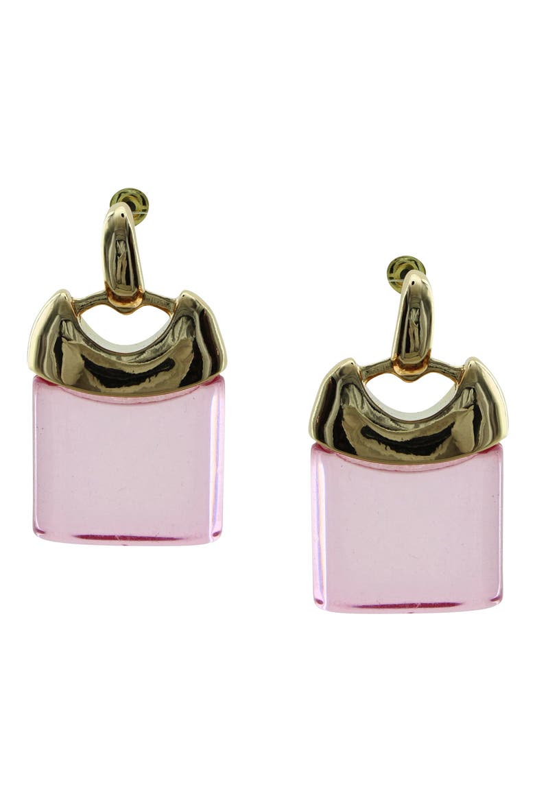 Purse Drop Earrings, Main, color, GOLD / PINK