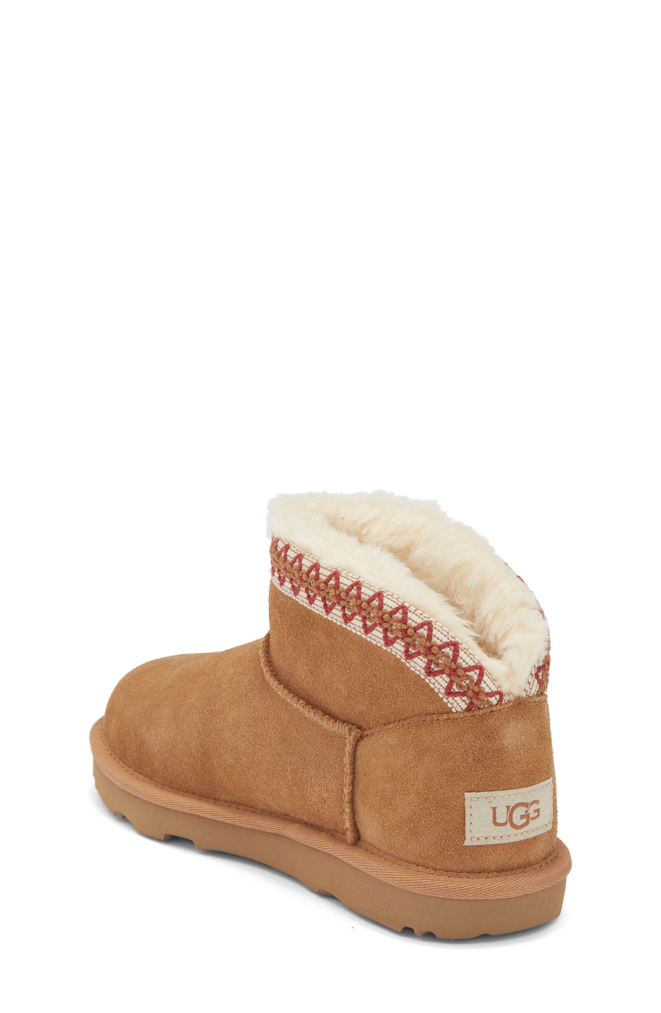 Kids' Classic Ultra Mini Tasly Genuine Shearling Boot, Alternate, color, CHESTNUT