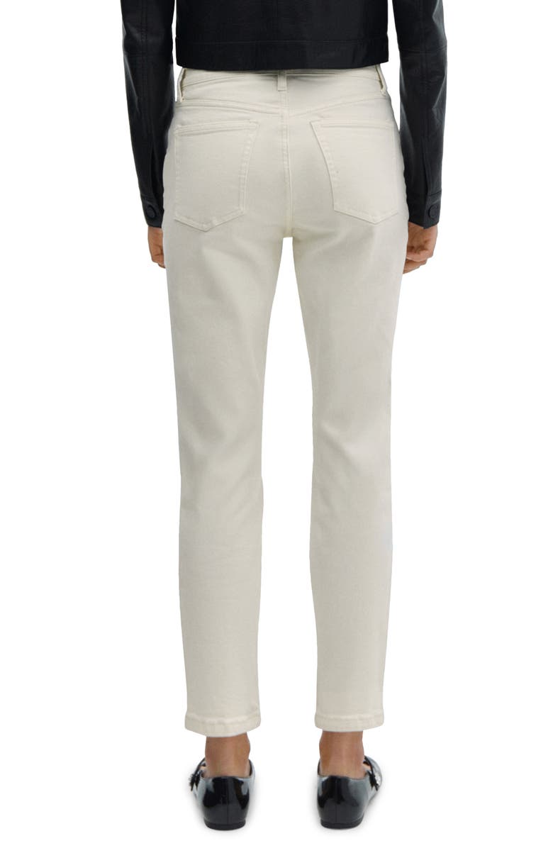 MANGO Slim Fit Crop Jeans, Alternate, color, Ecru