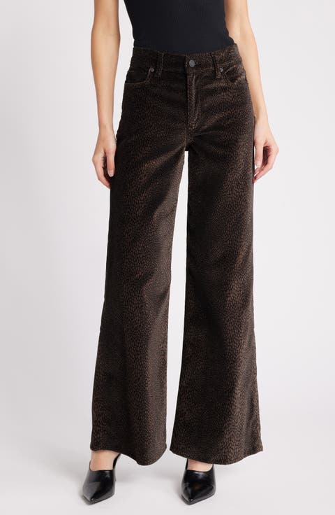 Le Slim Print Palazzo High Waist Wide Leg Jeans (Panthera)
