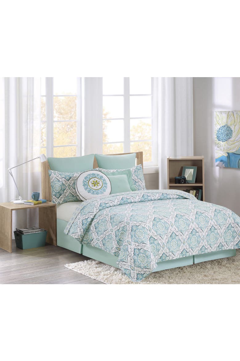 Harlen Cotton Quilt Set  - Reversible and Machine Washable, Main, color, Green