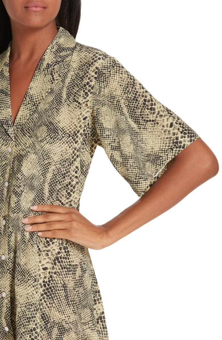 Sandy Liang Snake Print Shirtdress, Alternate, color, 