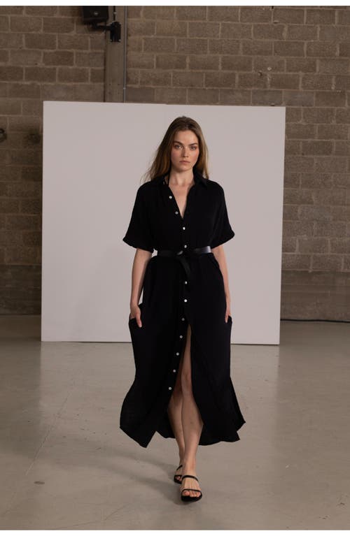 Gottex Beach Life Resort Swim Cover Up Kaftan Full Btn In Black