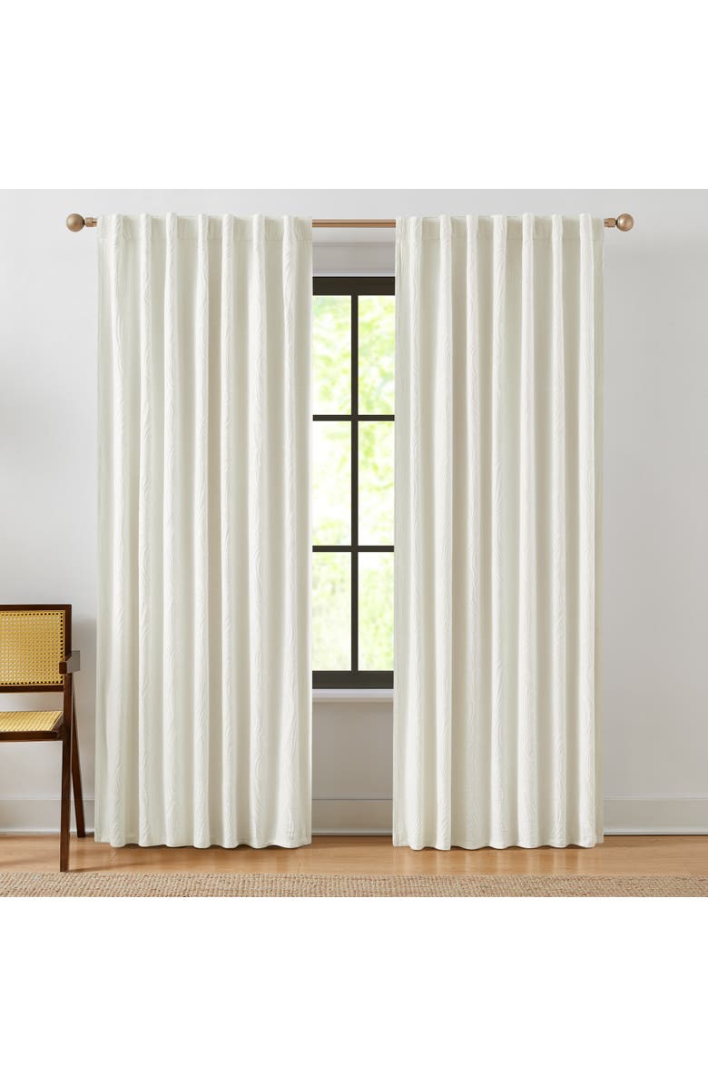 Chuks Collins x Lush Decor Capstone Whisper Cotton Blackout Window Panel, Main, color, Cream