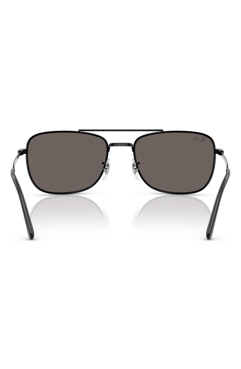 Ray-Ban 62mm Rectangular Sunglasses, Alternate, color, Black