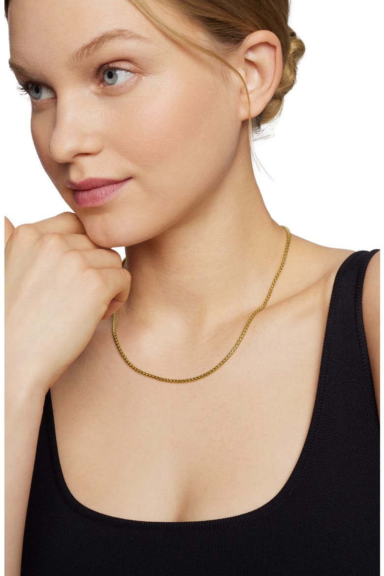 Box Chain Necklace in 18k Yellow Gold, 2.7mm, Alternate, color, GOLD