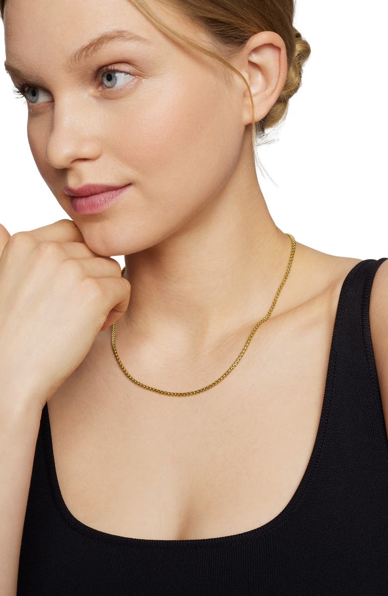 David Yurman Box Chain Necklace in 18k Yellow Gold, 2.7mm, Alternate, color, Gold