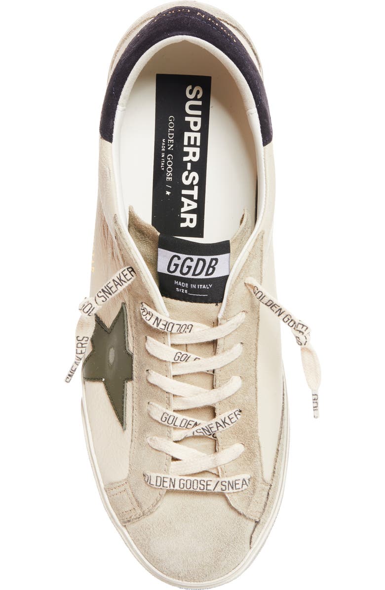 Golden Goose Super-Star Sneaker, Alternate, color, Cream/Grey/Olive Green/Blue