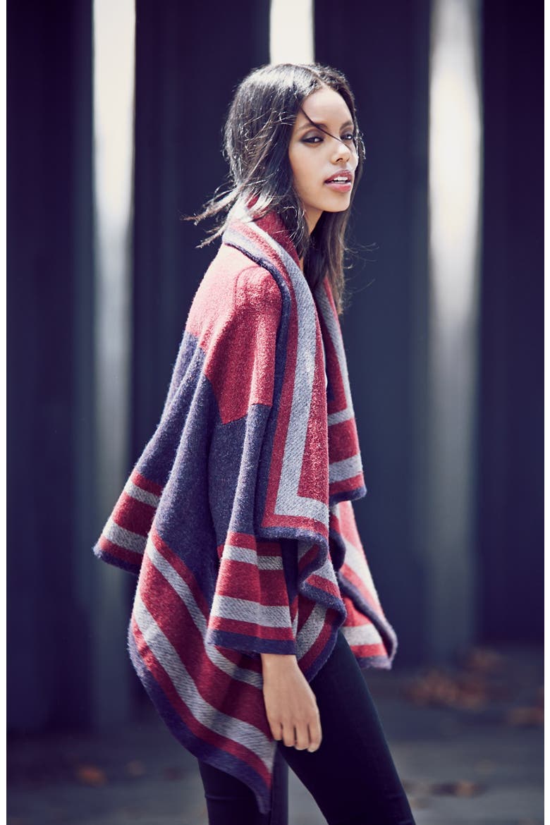 Wool Blend Blanket Wrap, Alternate, color, MILITARY NAVY