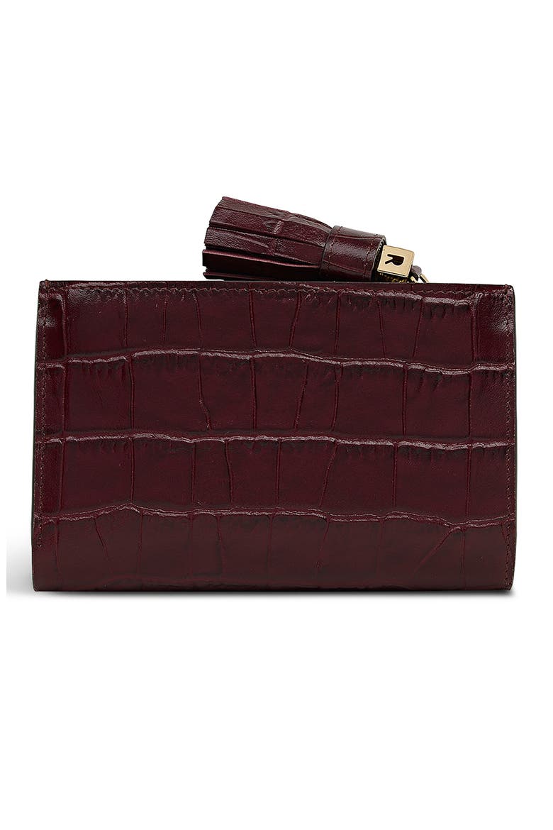 Noble Alley Croc Embossed Leather Wallet, Alternate, color, DARK CHERRY