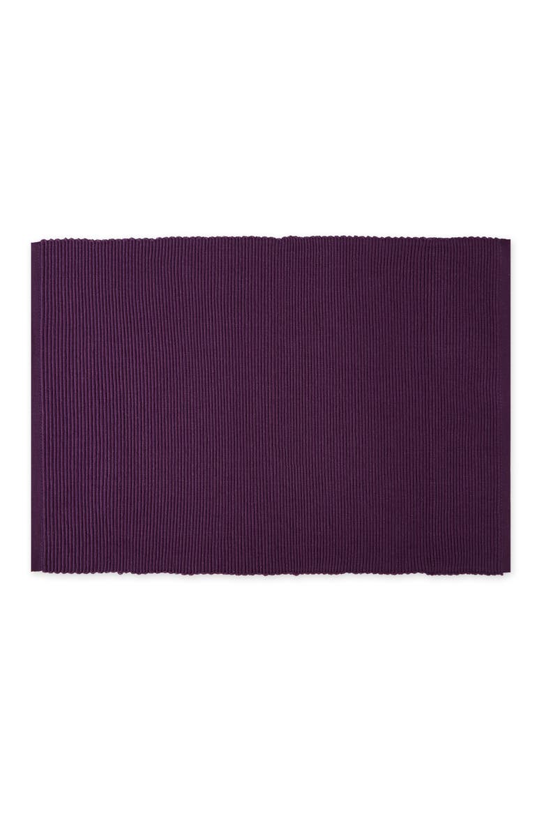 Everyday Ribbed Placemat Set/6, Alternate, color, Eggplant