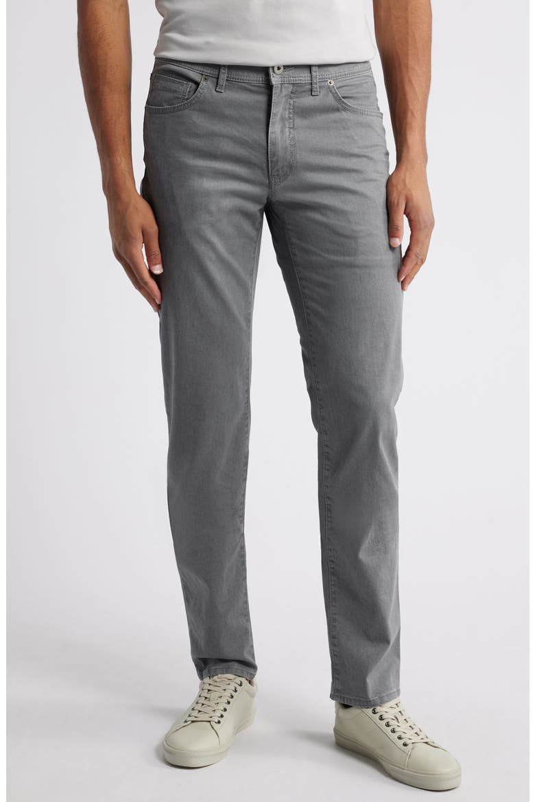 Cadiz Stretch Cotton Straight Leg Pants, Main, color, GREY