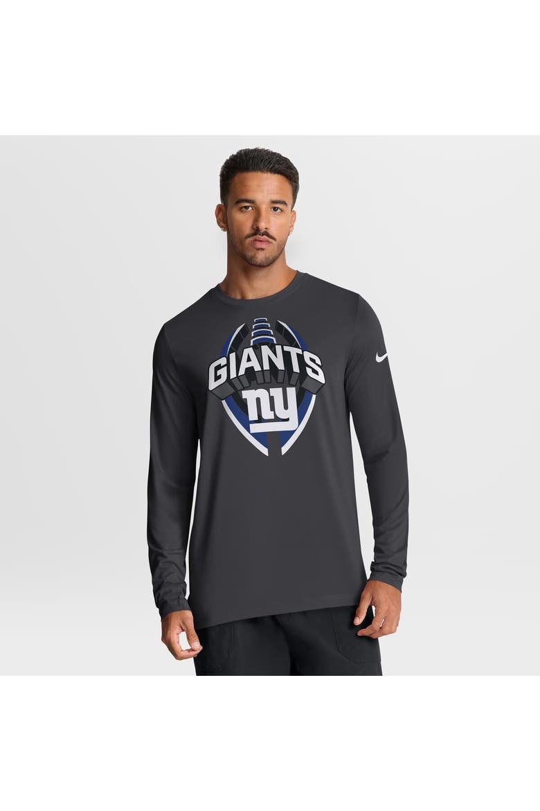 Men's Nike Anthracite New York Giants Primetime Legend Icon Performance Long Sleeve T-Shirt, Main, color, Anthracite