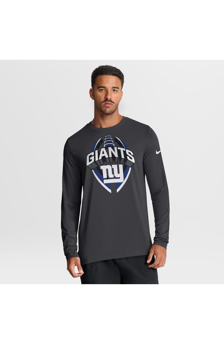 Nike Men's Nike Anthracite New York Giants Primetime Legend Icon Performance Long Sleeve T-Shirt, Main, color, Anthracite
