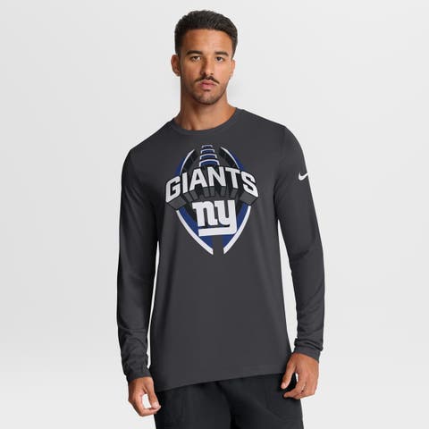 Men's Nike Anthracite New York Giants Primetime Legend Icon Performance Long Sleeve T-Shirt