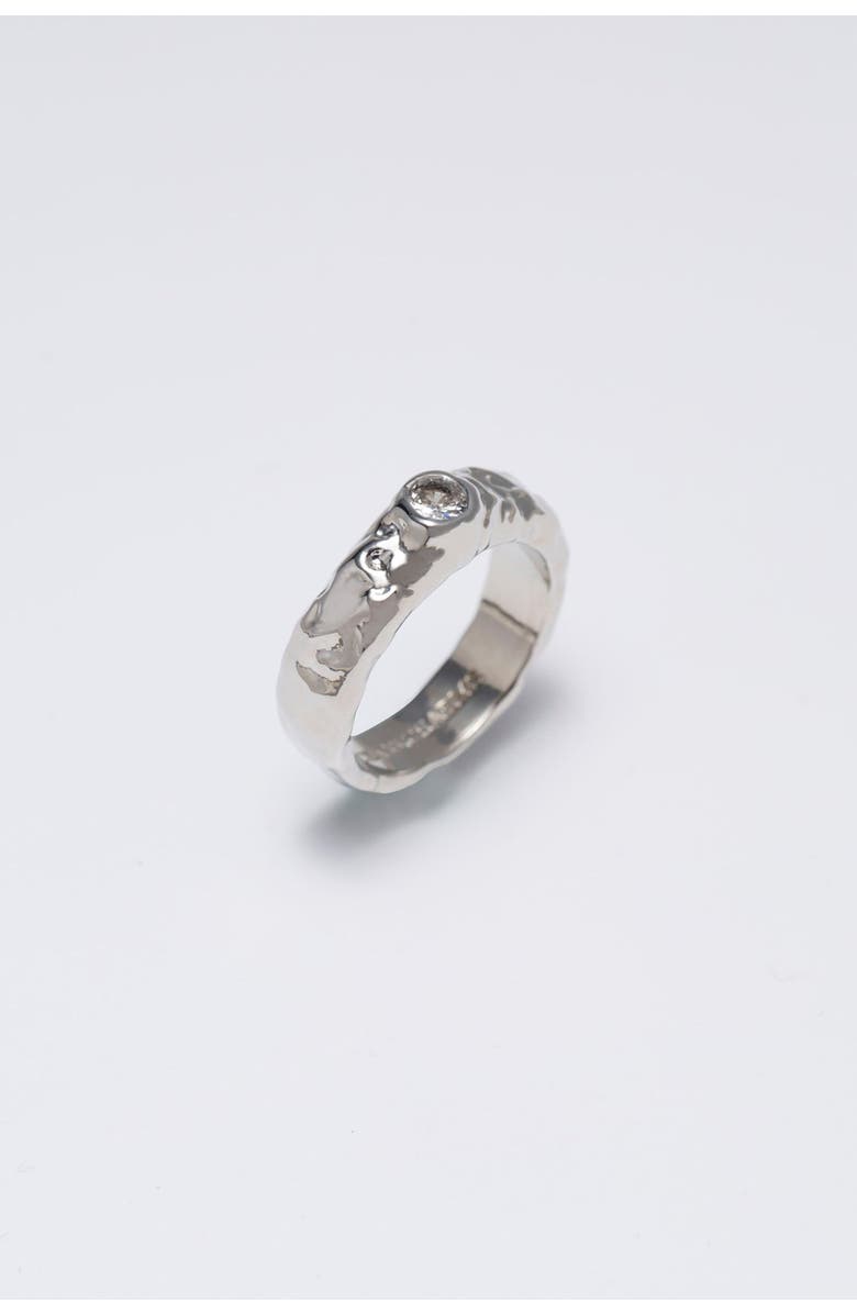 Classicharms Sylvie Cubic Zirconia Molten Stackable Ring, Main, color, Silver/Clear