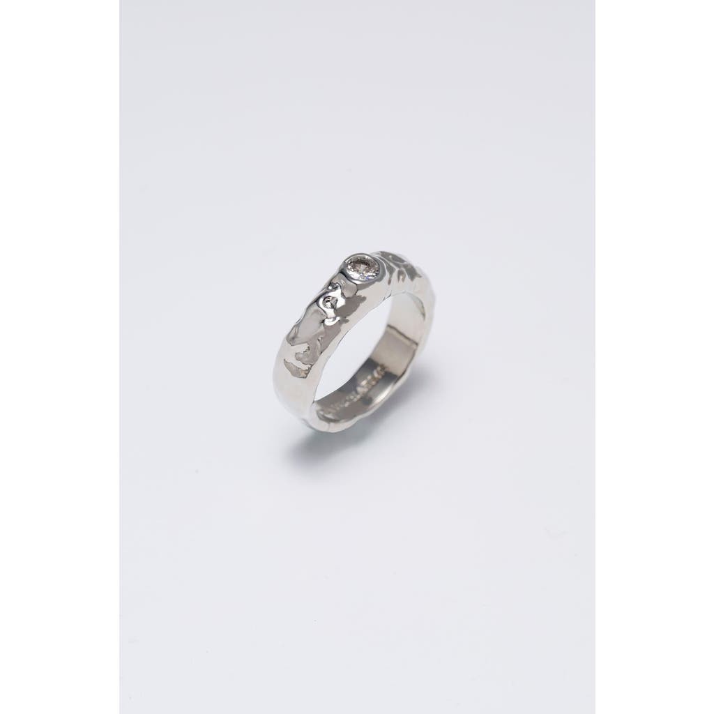 Classicharms Sylvie Cubic Zirconia Molten Stackable Ring In Silver