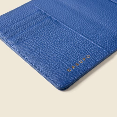 Casupo Leather Passport Wallet With Rfid Protection In Blue