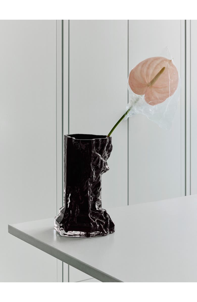 Kosta Boda Rocky Baroque Vase, Alternate, color, Black