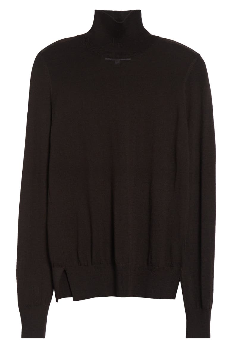 Susan Turtleneck Virgin Wool Sweater, Alternate, color, ESPRESSO