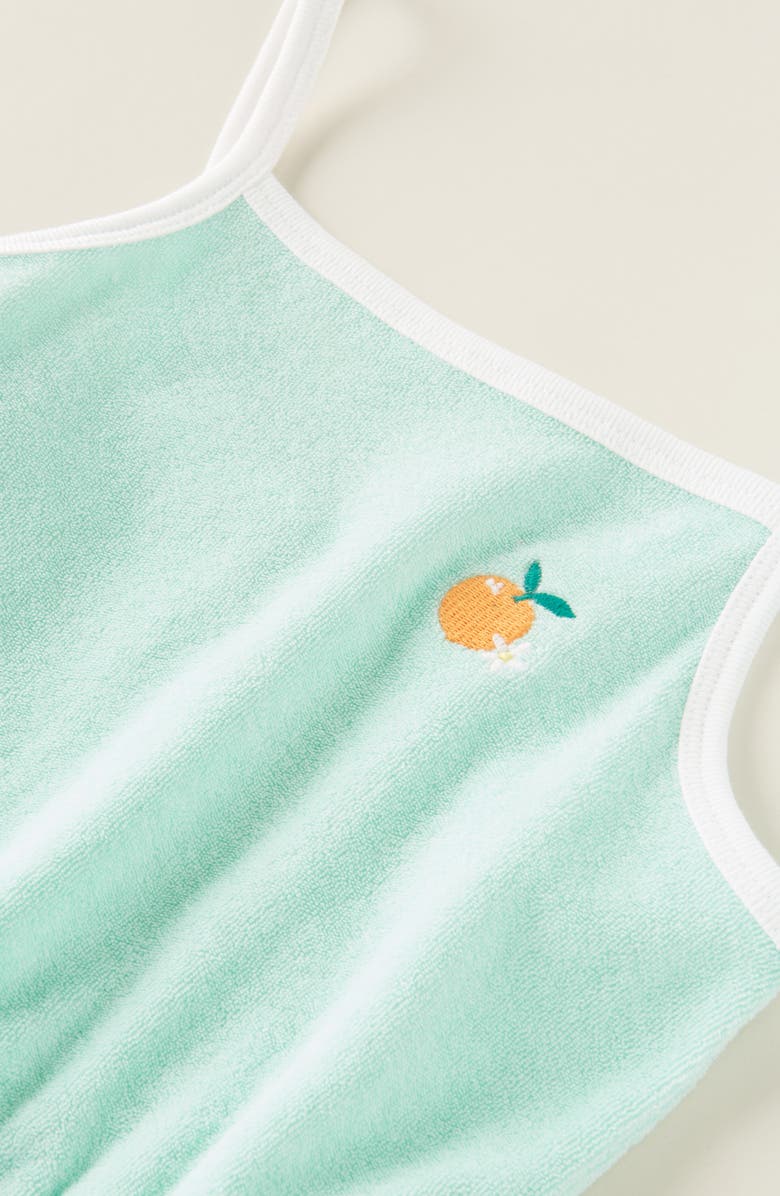 Tucker + Tate Kids' Organic Cotton Terry Romper, Alternate, color, Green Yucca Orange Pop