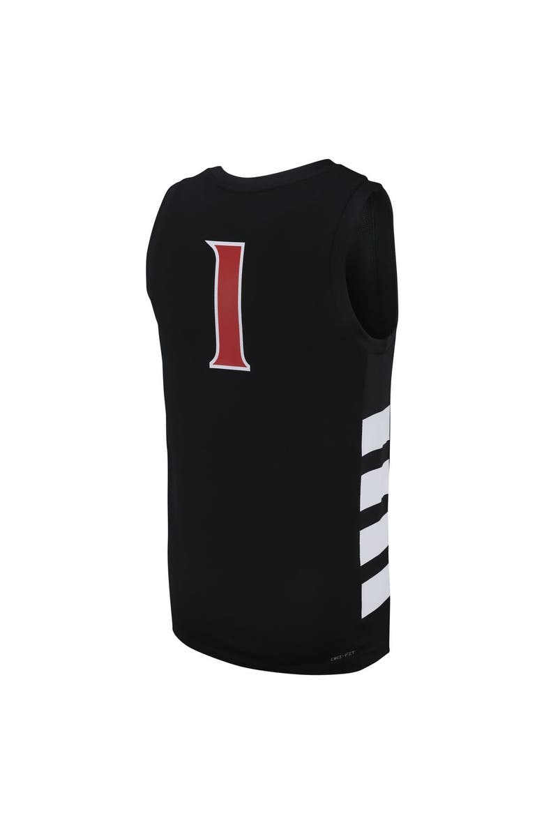 Jordan Brand Men's Jordan Brand #1 Black Cincinnati Bearcats Replica Basketball Jersey, Alternate, color, 