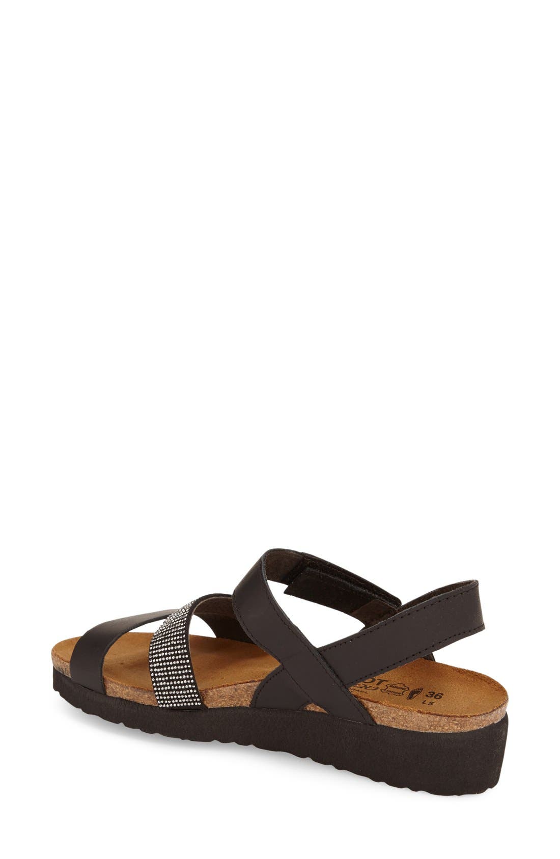 'Krista' Sandal, Alternate, color, BLACK LEATHER