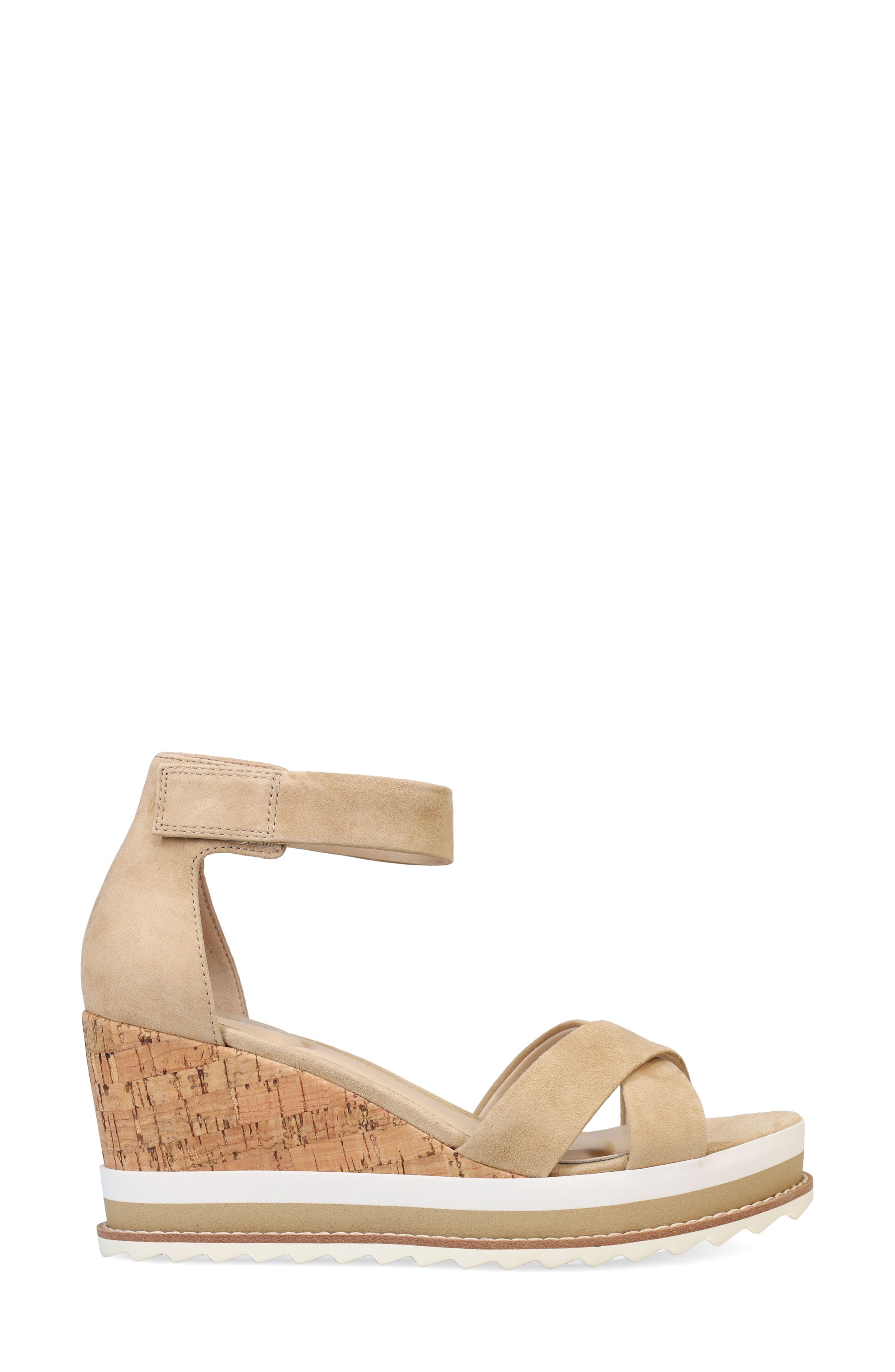 Pelle Moda Westyn Ankle Strap Platform Wedge Sandal, Alternate, color, Latte
