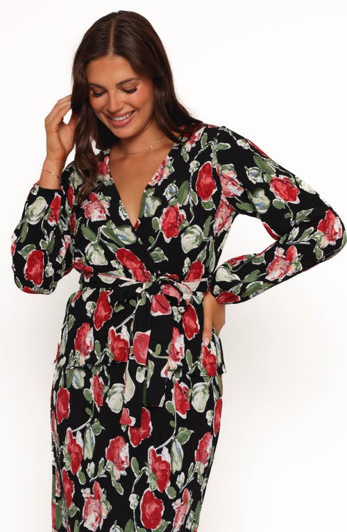 Petal And Pup Petal & Pup Minelli Floral Long Sleeve Faux Wrap Top