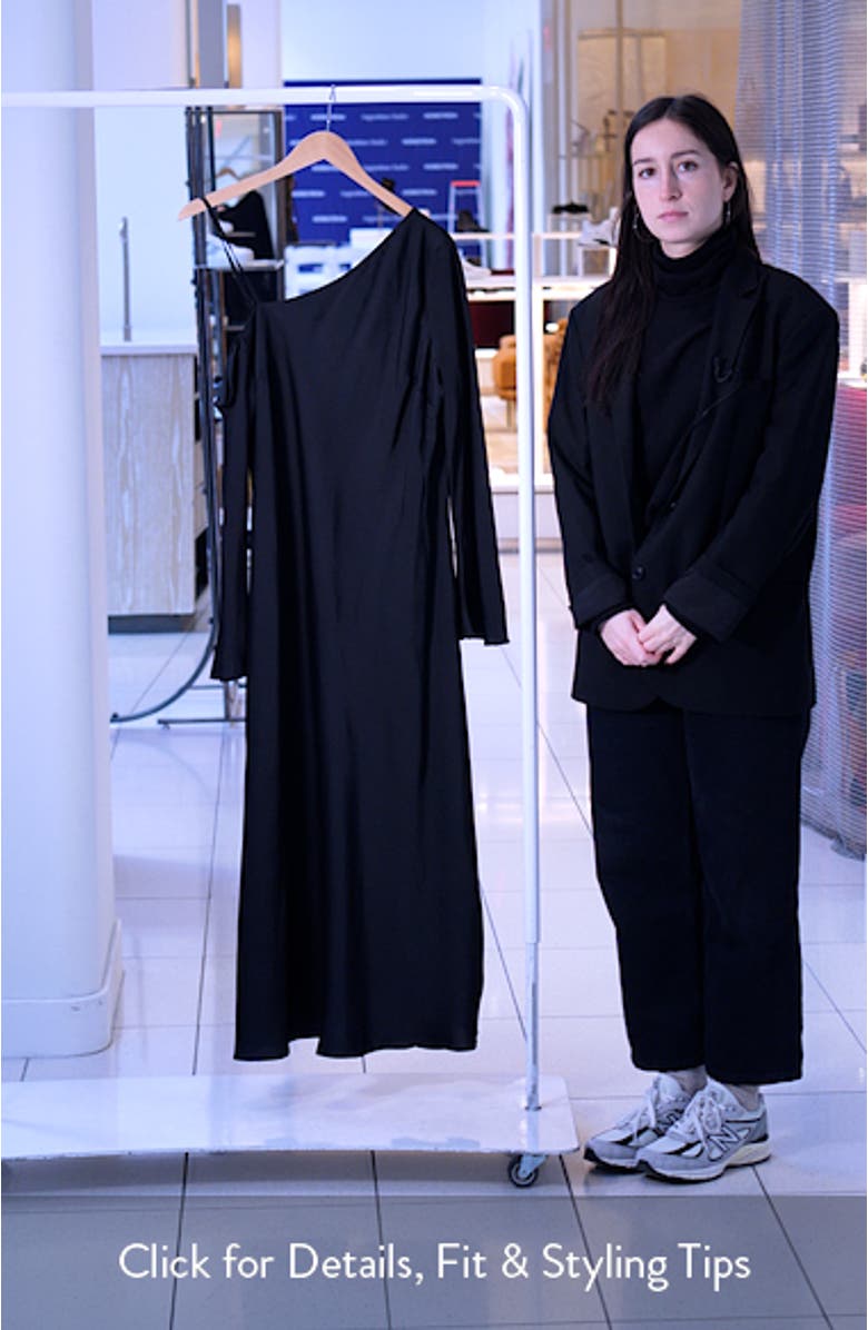 Lindra One-Shoulder Long Sleeve Maxi Dress, sales video thumbnail