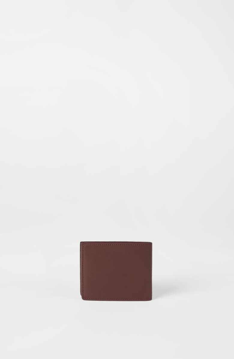 Brunello Cucinelli Calfskin wallet, Alternate, color, Brown