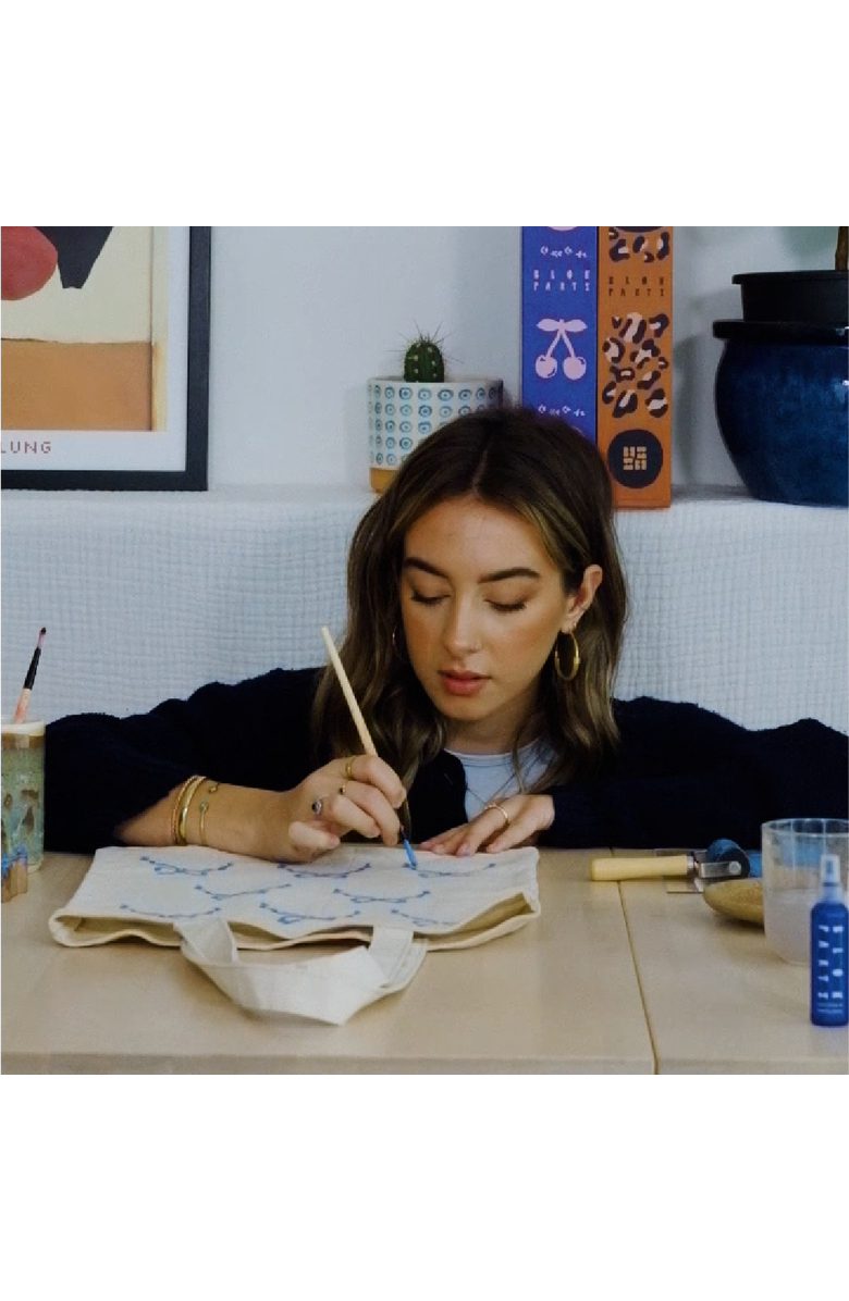 JOYN Block Printing Kit - Cherry Bow Print Tote Bag, Alternate, color, Cherry Bow Print