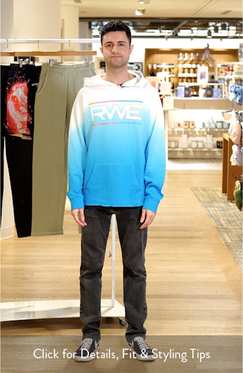 Raw Edge Graphic Dip Dye Hoodie, sales video thumbnail