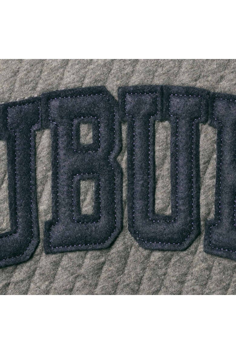 Women's Pressbox Heather Charcoal Auburn Tigers Moose Quilted Pullover Sweatshirt, Alternate, color, Heather Gray