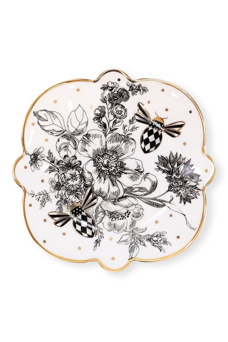 Bee Toile Bread & Butter Plate, Main, color, WHITE
