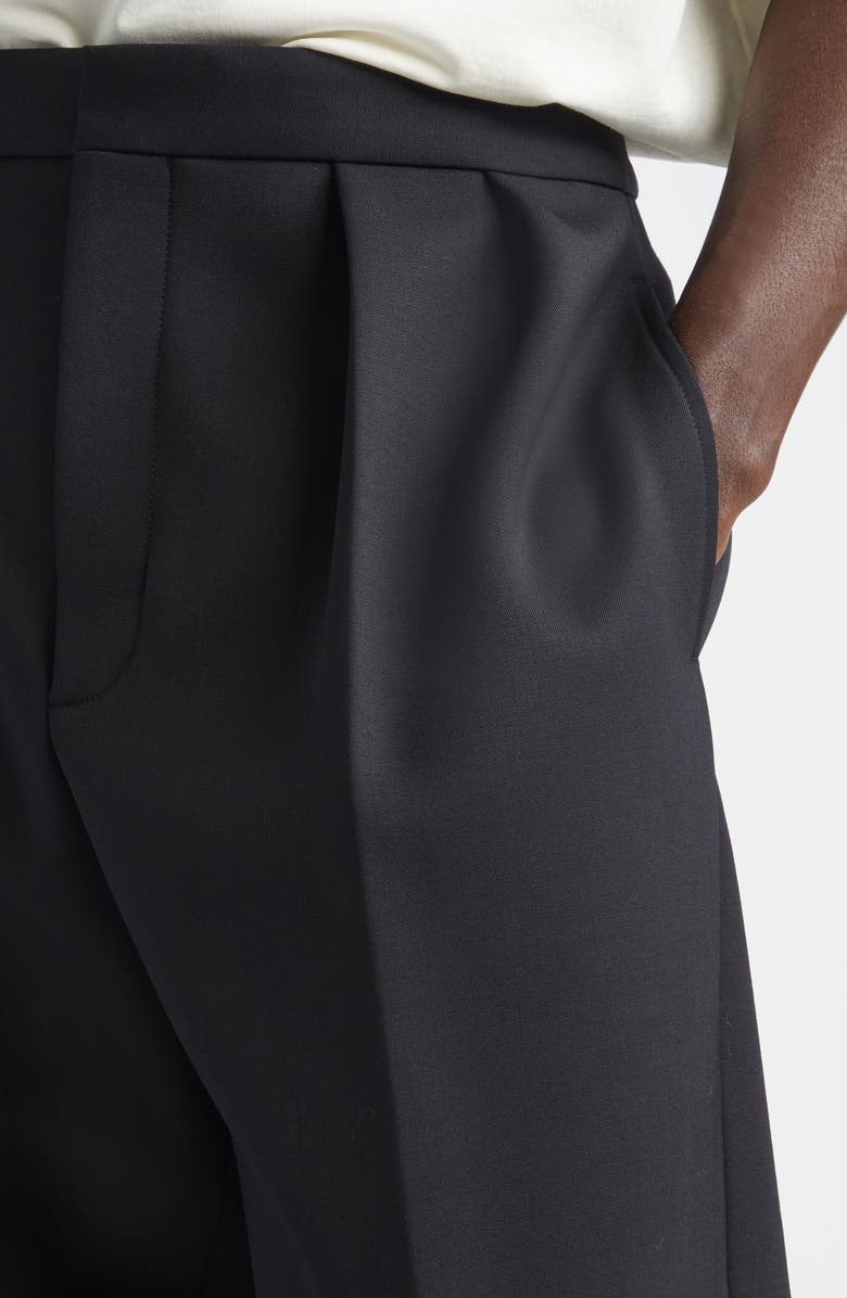 Jacquemus Le Pantalon Citta Pleated Stretch Wool Pants, Alternate, color, Black